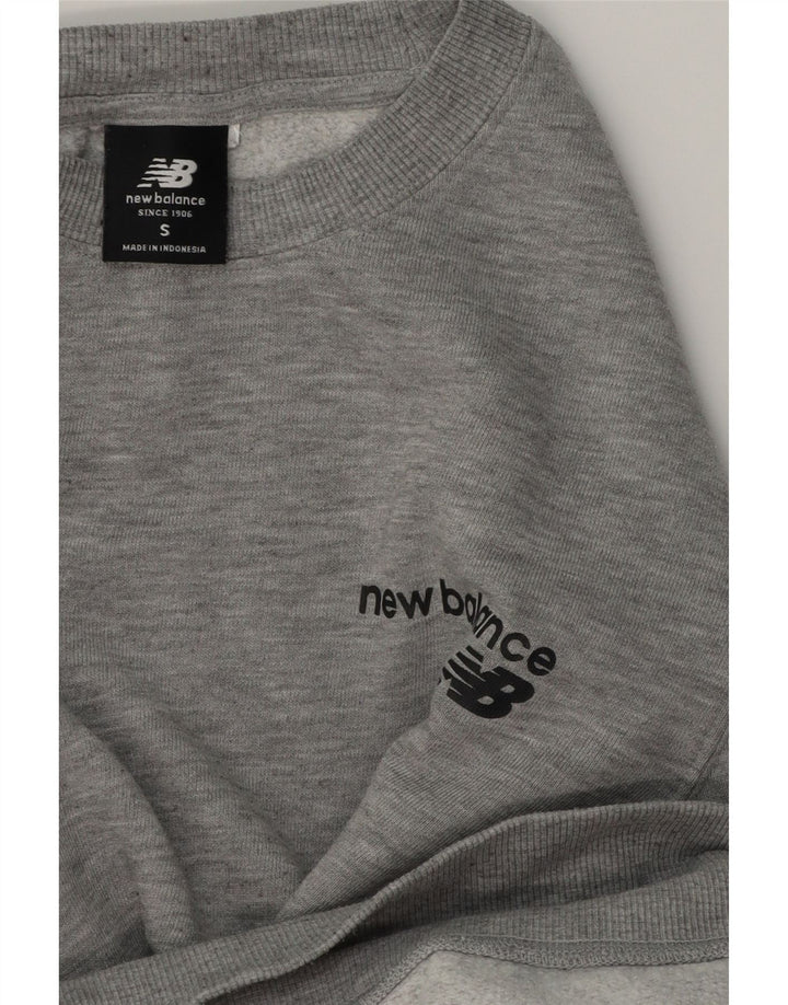 Felpa da uomo New Balance Maglione piccolo cotone grigio