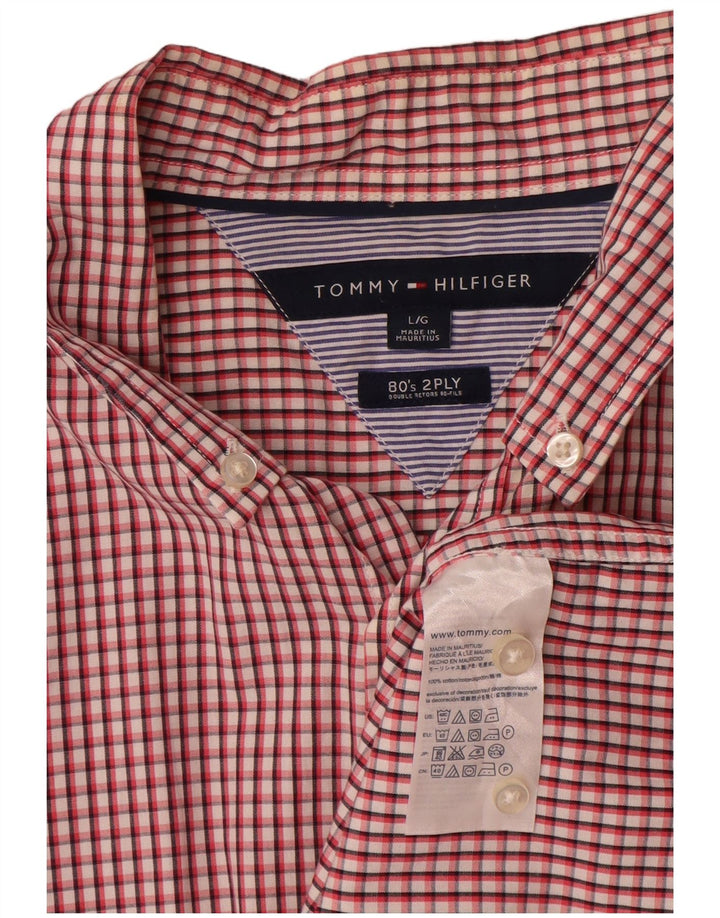 Camicia da uomo Tommy Hilfiger grande cotone a quadri rossi