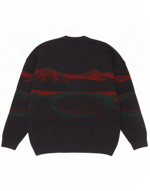 Maglione maglione girocollo vintage da uomo 2XL Novità a righe blu navy