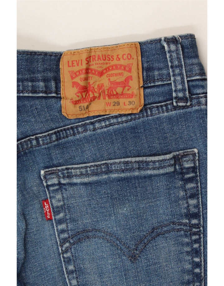 LEVI'S Mens 514 Straight Jeans W29 L30 Blue Cotton Vintage Levi's and Second-Hand Levi's from Messina Hembry 