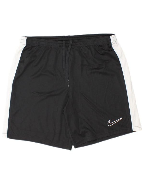 Pantaloncini sportivi NIKE Dri Fit Slim Fit da uomo, grandi, in poliestere color block nero