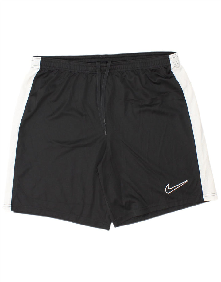 Pantaloncini sportivi NIKE Dri Fit Slim Fit da uomo, grandi, in poliestere color block nero