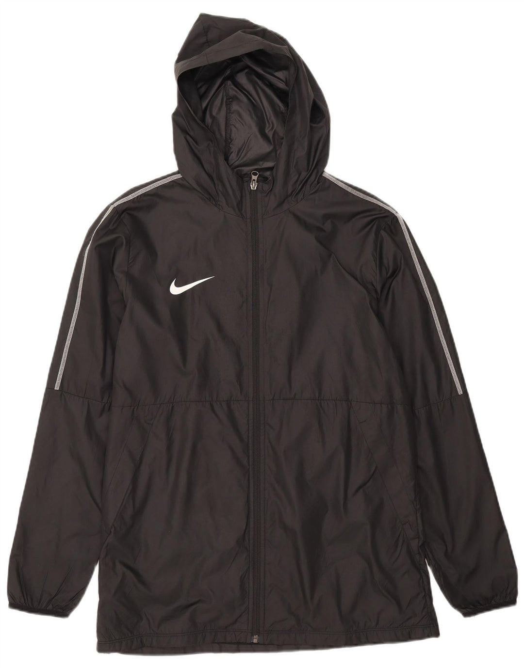 Giacca antipioggia con cappuccio Nike da uomo UK 40 grande poliestere nero