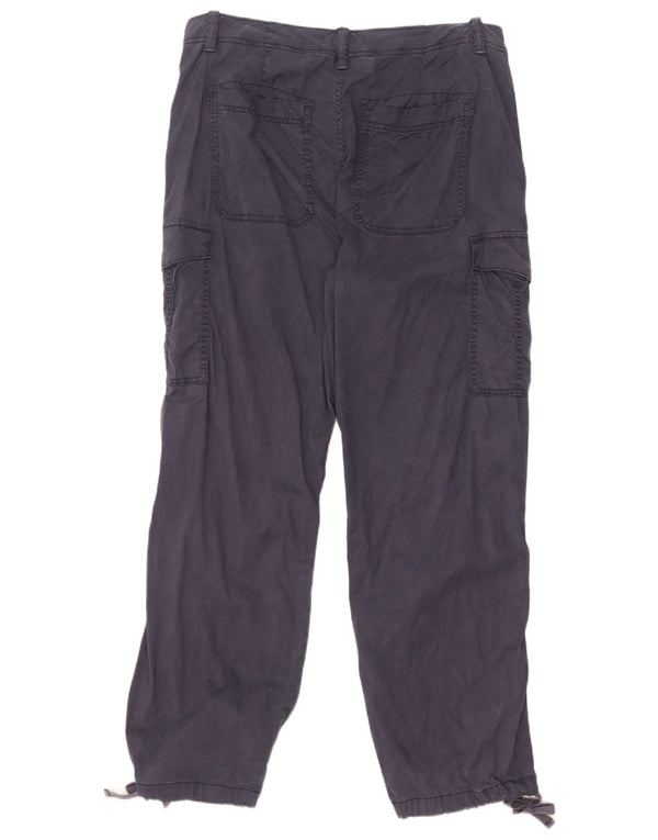Pantaloni cargo dritti a vita alta da donna Marks & Spencer W34 L31 Blu navy