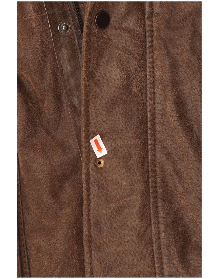 Cappotto in Pelle Uomo con Cappuccio Conbipel IT 54 XL Pelle Marrone