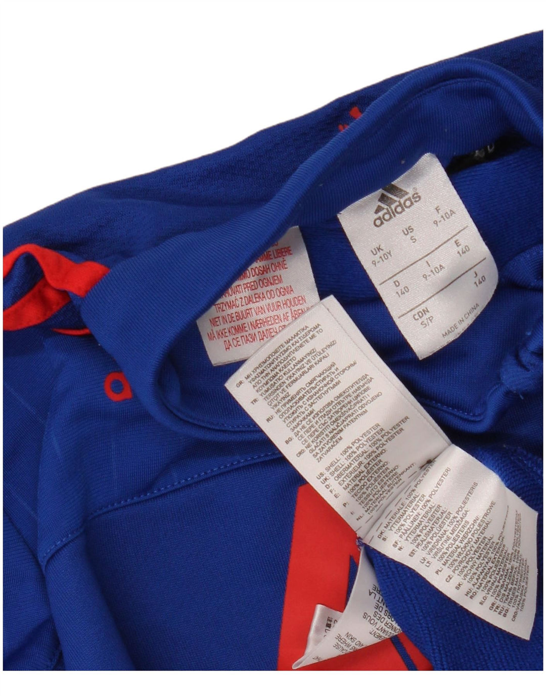 Top della tuta pullover con grafica ADIDAS da ragazzo Climacool 9-10 anni Blu