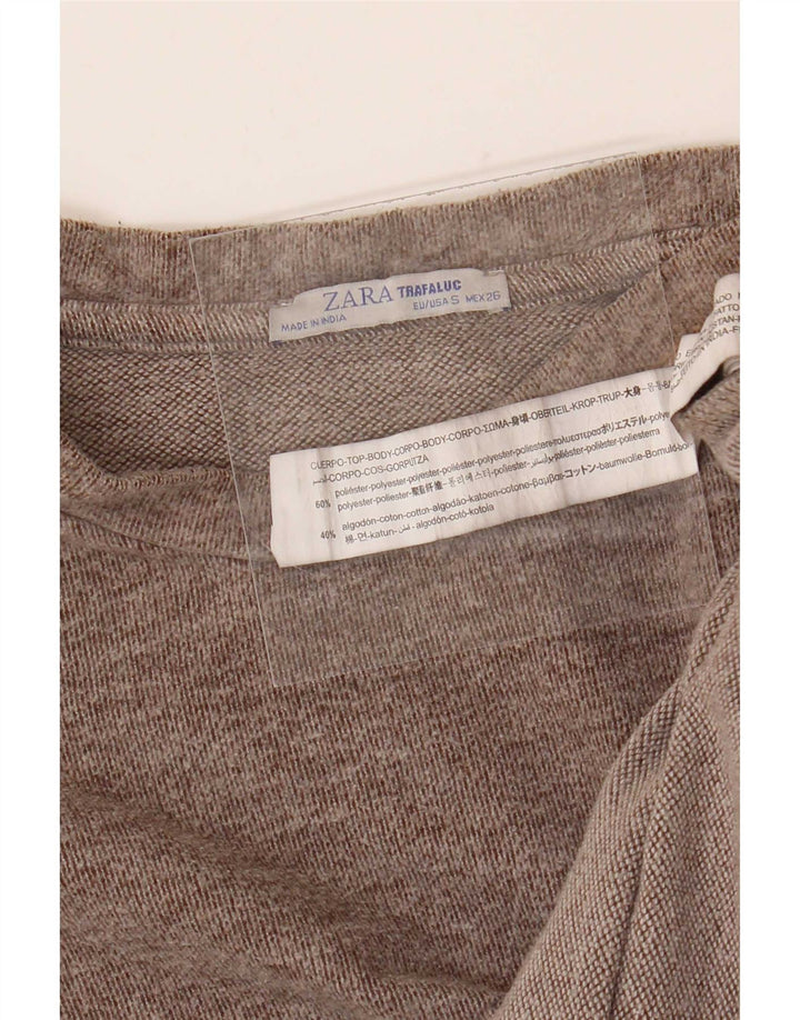 Maglione girocollo oversize da donna Zara UK 10 piccolo poliestere grigio