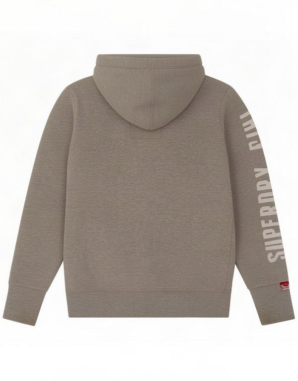 Superdry Mens Zip Hoodie Sweater Large Grey Cotton