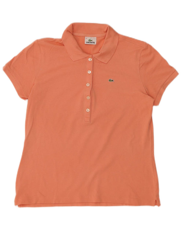 Polo da donna LACOSTE taglia 46 XL in cotone arancione