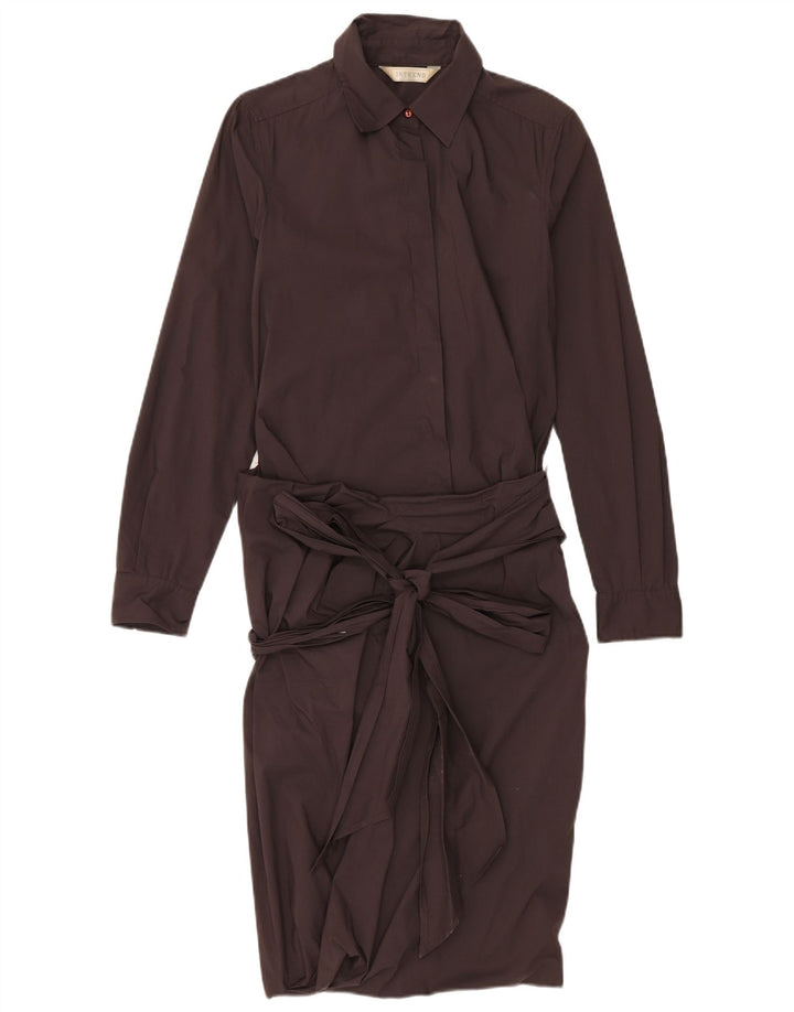 Abito camicia pullover da donna Intrend UK 14 grande cotone marrone
