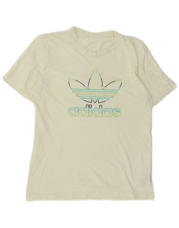 T-shirt grafica da uomo Adidas Top in cotone giallo medio