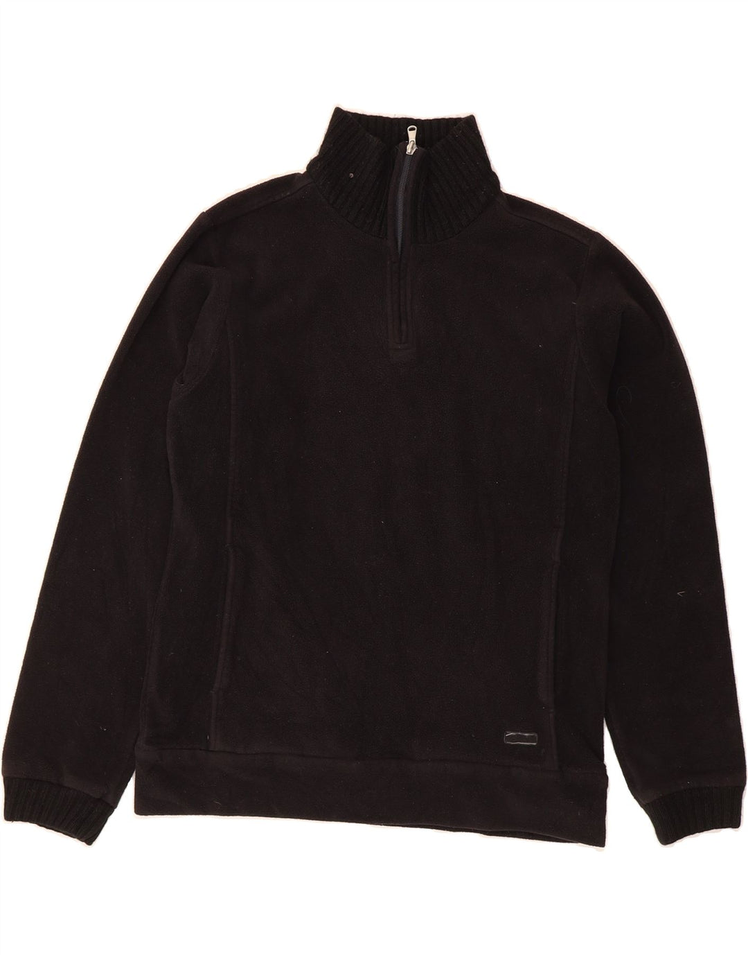 CHAMPION Womens Zip Neck Fleece Jumper UK 14 Medium Black Vintage Champion and Second-Hand Champion from Messina Hembry 