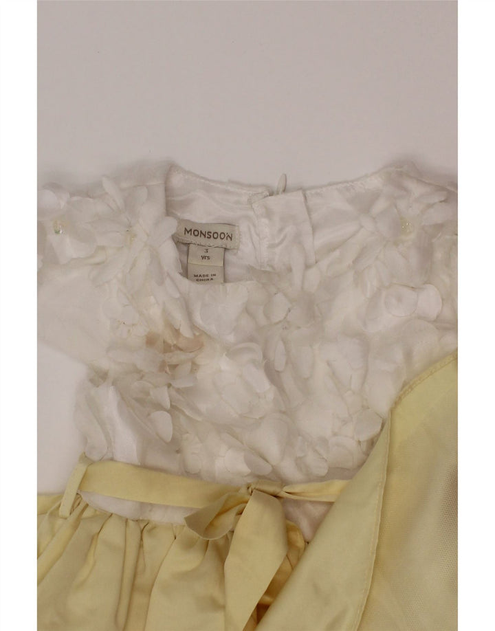 Abito a trapezio per ragazze Monsoon 2-3 anni Poliestere color block giallo