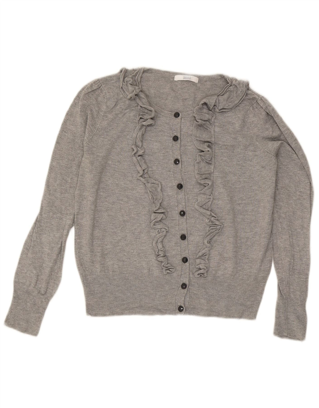 Maglione cardigan da donna Marks & Spencer UK 10 piccolo grigio chiazzato