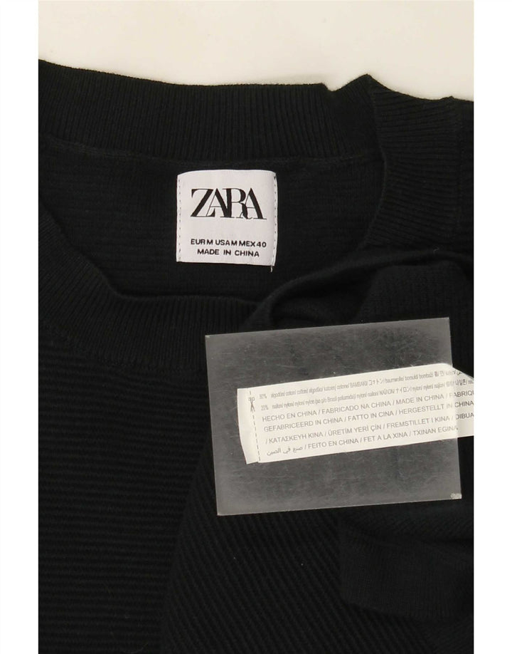 Top Zara da uomo a maniche lunghe in cotone verde medio