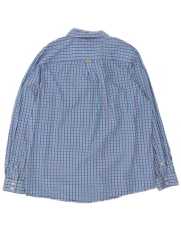 Crew Clothing Camicia da uomo dalla vestibilità classica XL in cotone a quadretti blu
