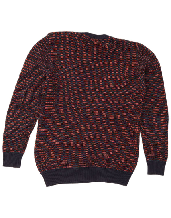 Maglione maglione girocollo da uomo Diesel in cotone a righe medie blu navy