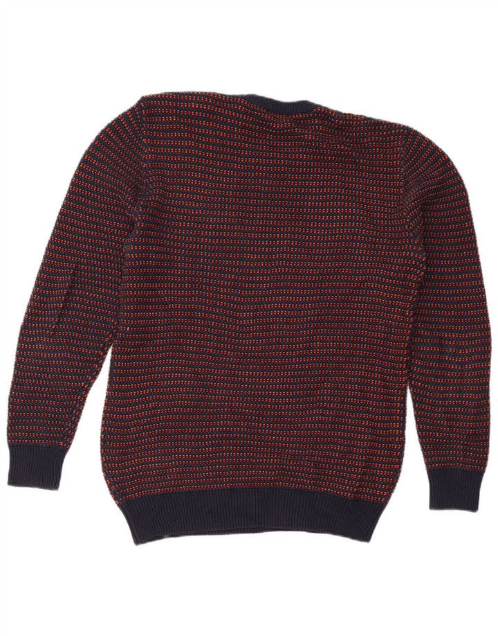 Maglione maglione girocollo da uomo Diesel in cotone a righe medie blu navy