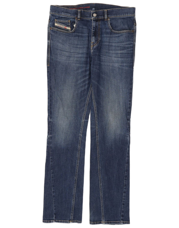 Jeans dritti da uomo DIESEL W32 L33 in cotone blu
