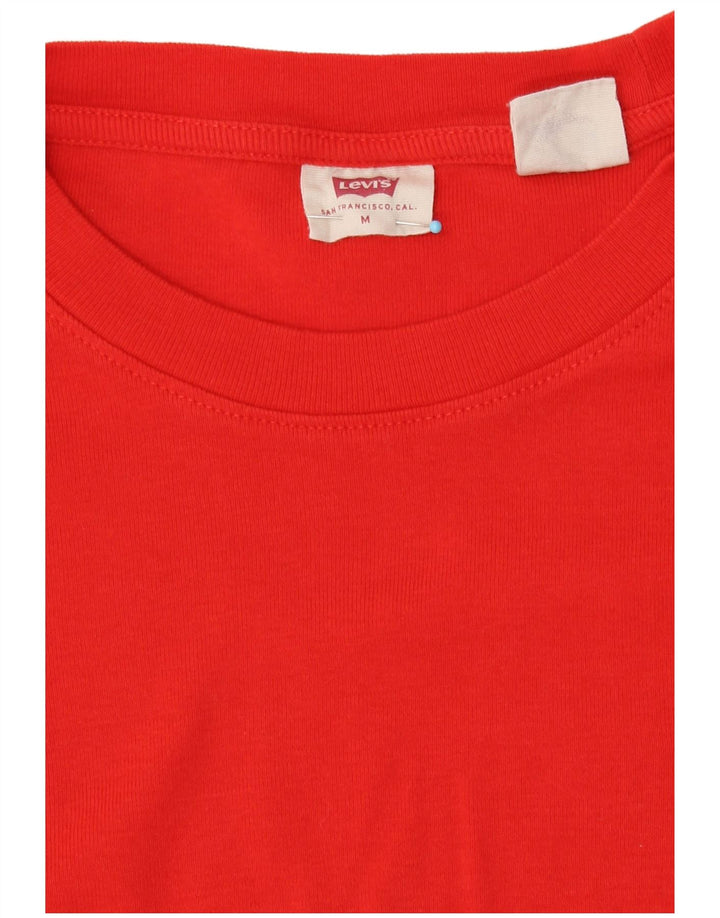 Levi's Donna Top Manica Lunga UK 12 Medio Rosso
