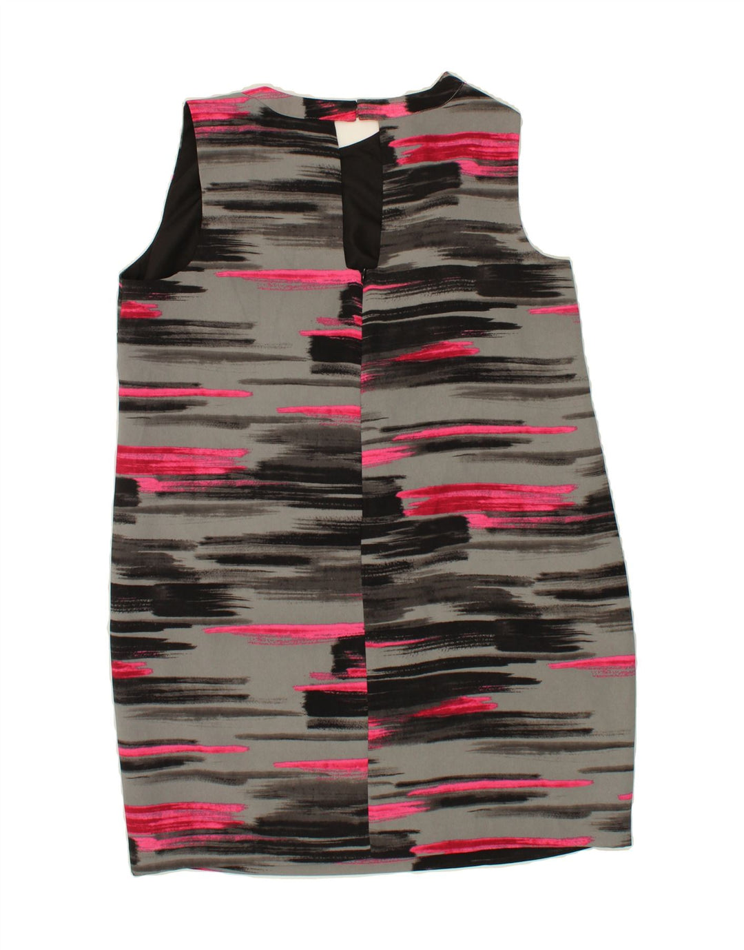 NEXT Womens Sleeveless Shift Dress UK 18 XL Grey Striped Polyester Vintage Next and Second-Hand Next from Messina Hembry 