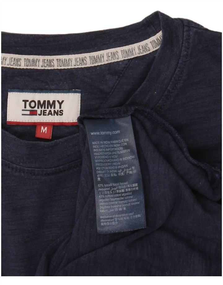 TOMMY HILFIGER T-shirt da uomo Top medio blu navy Lyocell