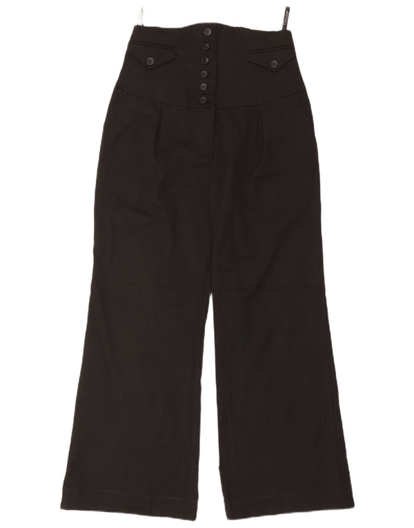 Pantaloni corti da donna a gamba larga Topshop UK 10 piccoli W28 L25 neri