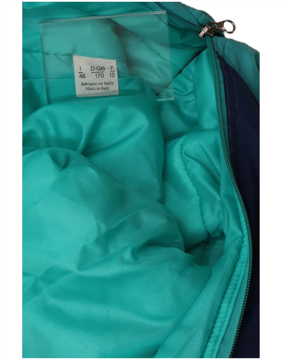 Tuta da sci vintage da uomo vestibilità ampia IT 46 Small Blue Colourblock in poliammide