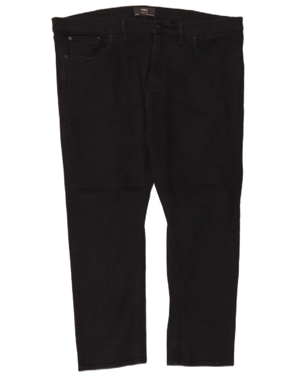 Jeans slim da uomo Marks & Spencer W42 L29 cotone nero