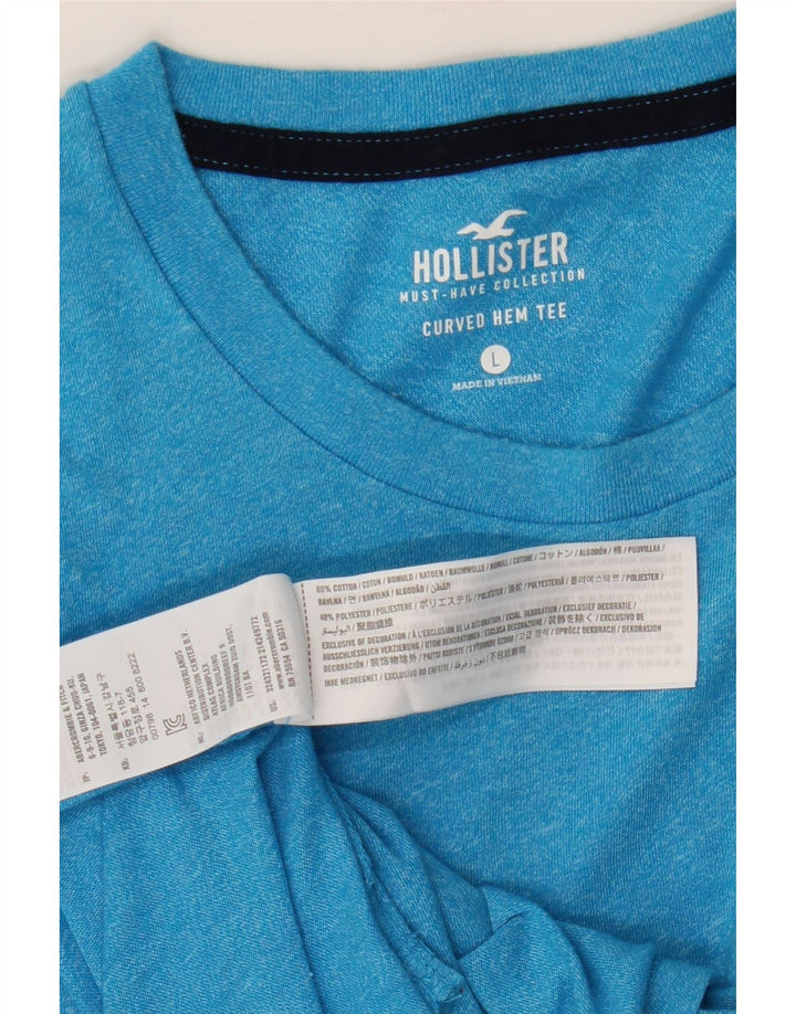 T-shirt Hollister da uomo grande in cotone blu