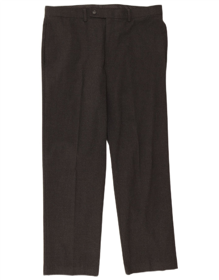 Pantaloni da abito dritti da uomo Calvin Klein W34 L29 poliestere grigio