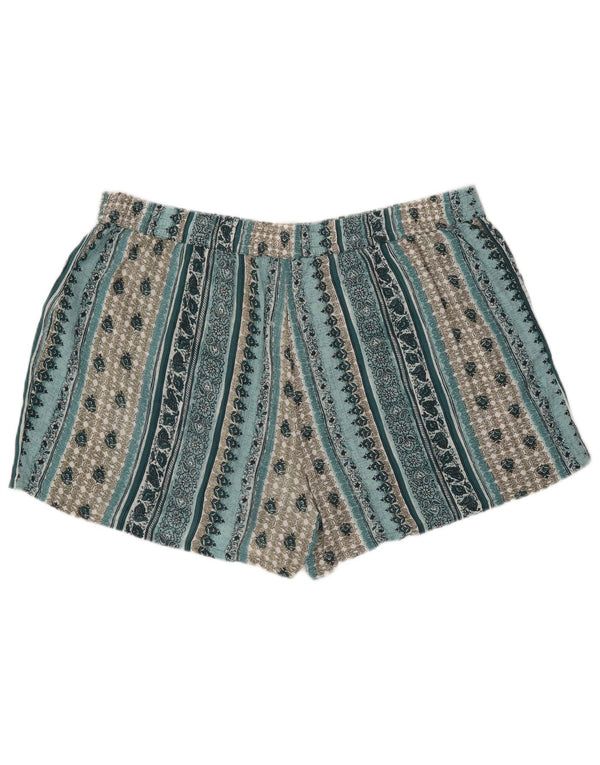 Pantaloni caldi da donna Marks & Spencer UK 22 3XL W44 Viscosa floreale turchese