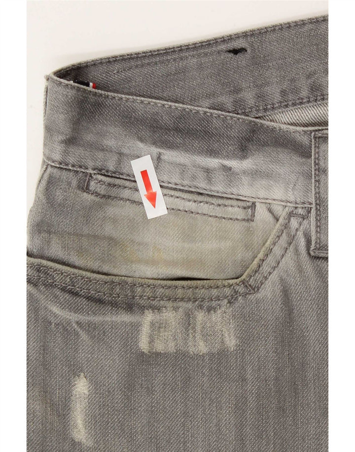 Jeans dritti invecchiati da uomo Armani W32 L29 cotone grigio
