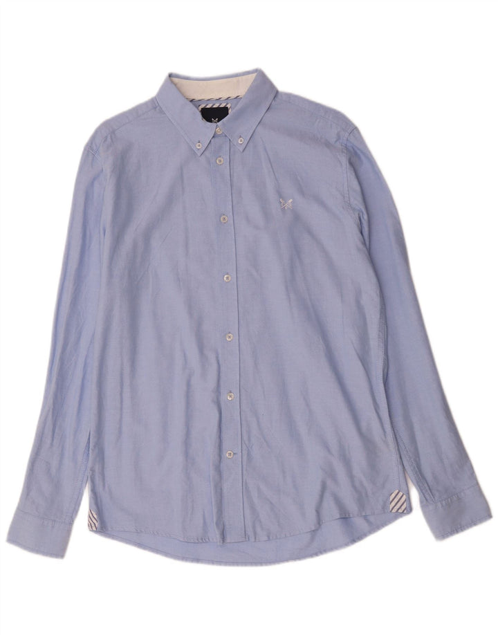 Crew Clothing Camicia slim fit da uomo in cotone blu medio