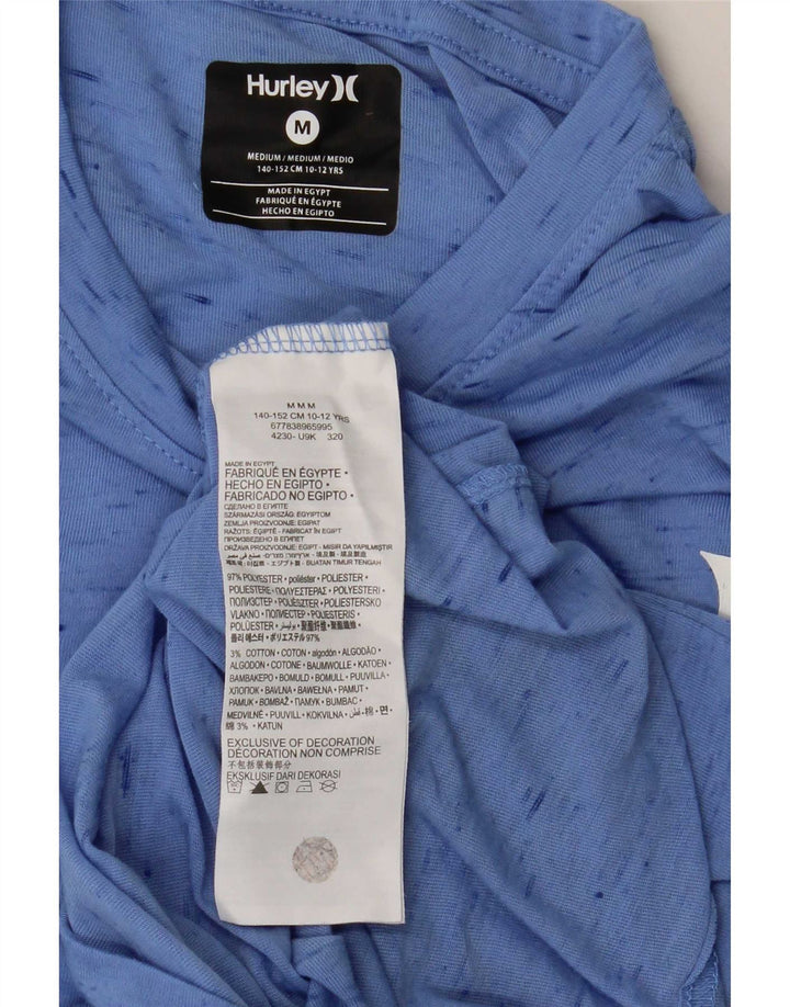 Top grafico da bambino Hurley a maniche lunghe 10-11 anni blu medio screziato