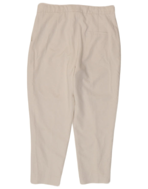 FRENCH CONNECTION Pantaloni chino affusolati da donna UK 16 Large W34 L27 Bianco