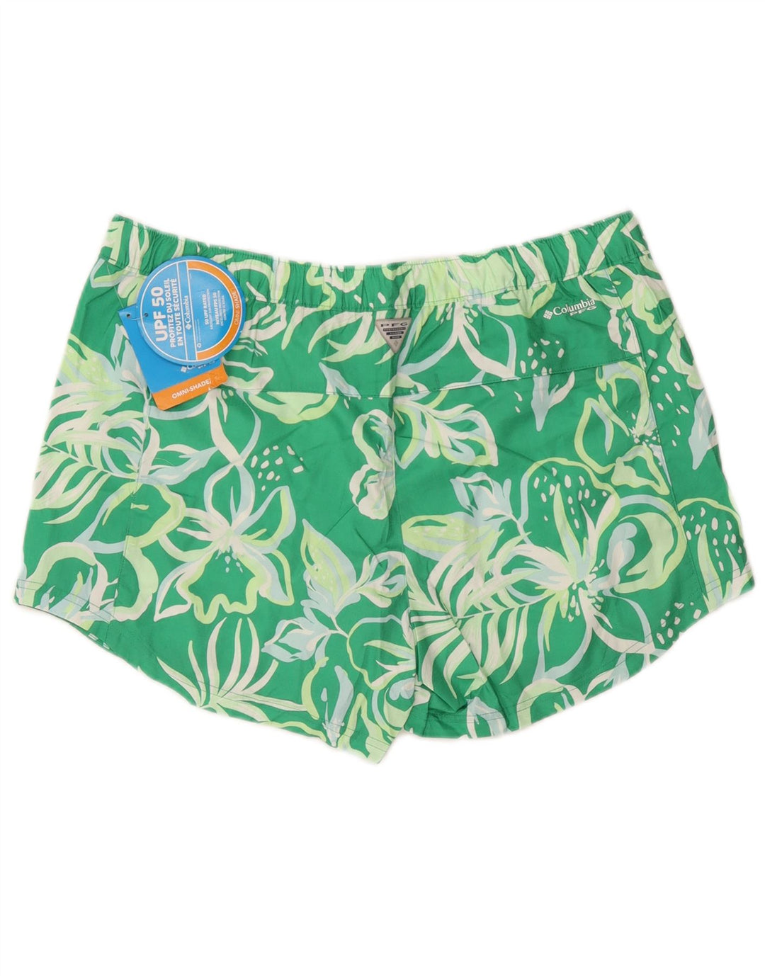 Pantaloncini da bagno da uomo Columbia, poliestere floreale verde grande