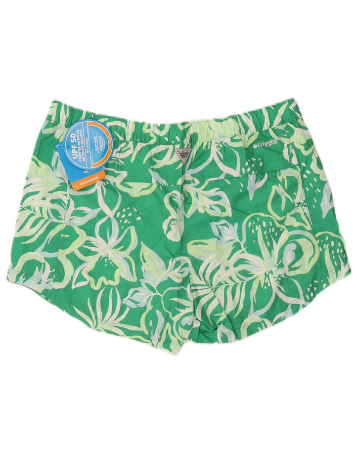 Pantaloncini da bagno da uomo Columbia, poliestere floreale verde grande