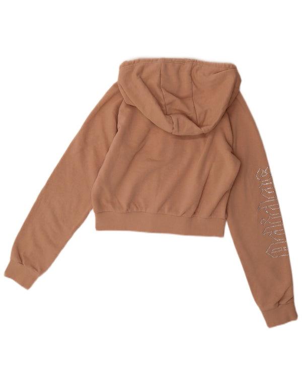 Maglione con cappuccio e zip grafica corta Adidas da donna UK 10 piccolo rosa