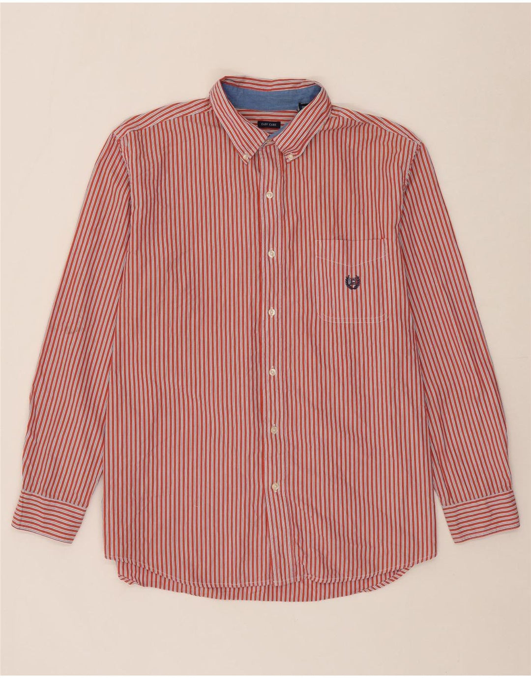 CHAPS Mens Big & Tall Shirt XL Red Striped Cotton Vintage Chaps and Second-Hand Chaps from Messina Hembry 