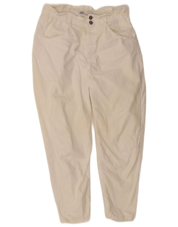 Jeans affusolati a vita alta da donna Zara EU 42 Large W32 L26 Bianco