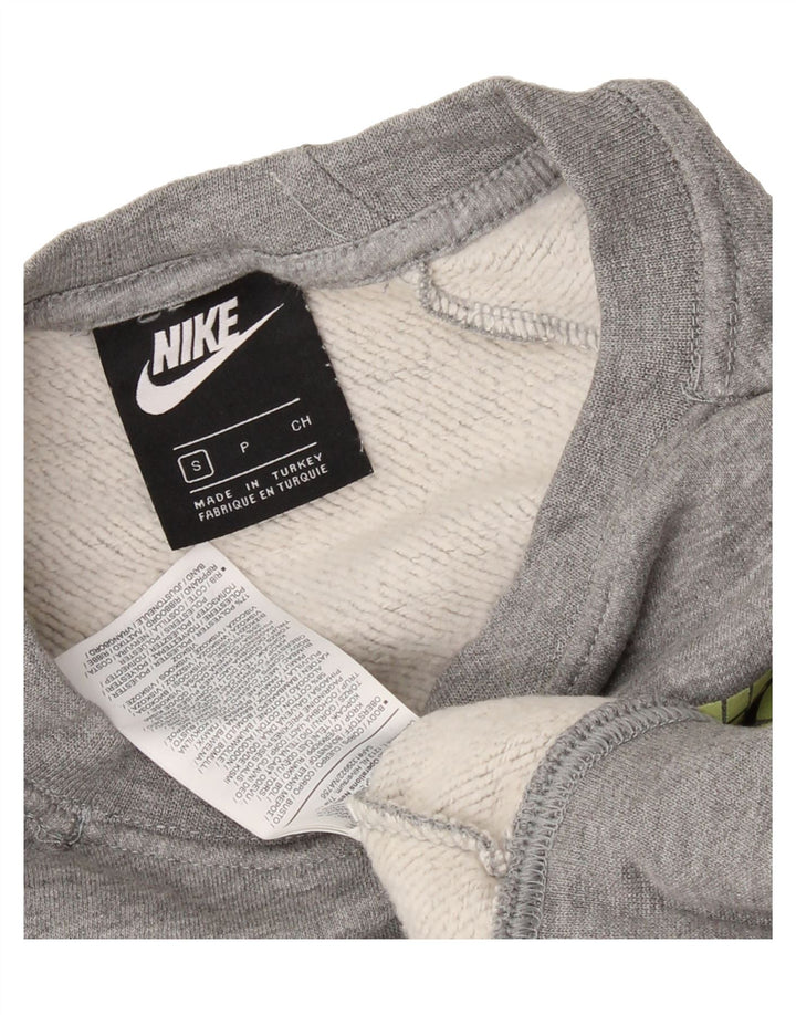 NIKE Womens Crop Oversized Graphic Sweatshirt Jumper UK 10 Small Grey Vintage Nike and Second-Hand Nike from Messina Hembry 