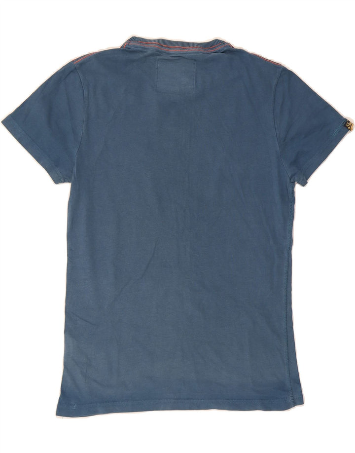 SUPERDRY Mens Graphic T-Shirt Top Small Blue Cotton Vintage Superdry and Second-Hand Superdry from Messina Hembry 