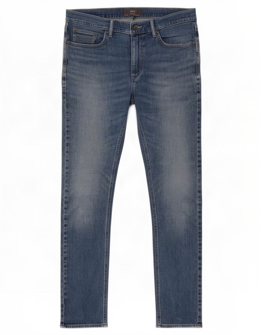 Jeans slim da uomo Marks & Spencer W34 L33 cotone blu
