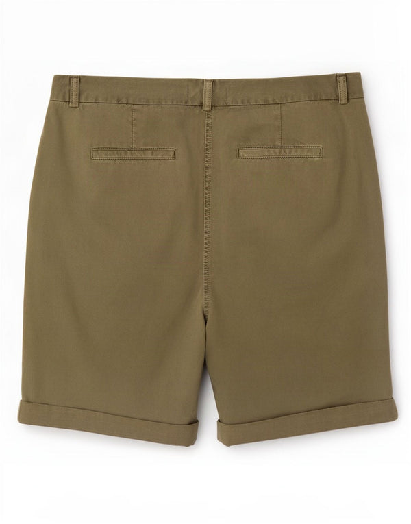 Pantaloncini chino da donna Marks & Spencer UK 16 Large W34 cotone kaki