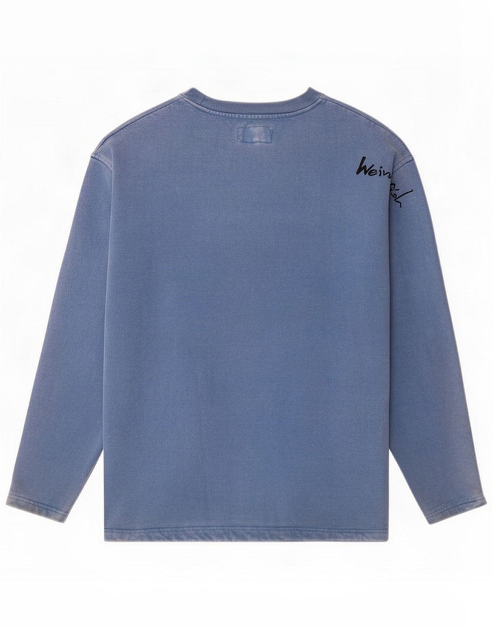 Felpa grafica da uomo Weird Fish, piccola, in cotone blu
