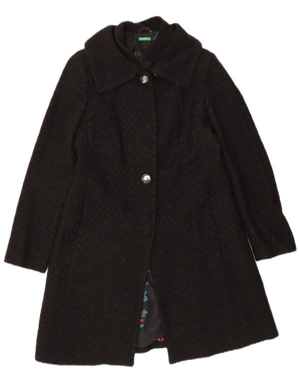 Cappotto da donna Benetton IT 44 medio nero a rombi/diamante