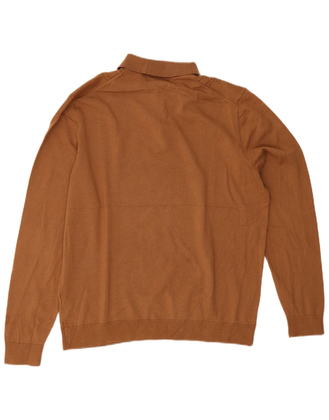 Maglione da uomo Marks & Spencer con collo alto, grande, in cotone marrone