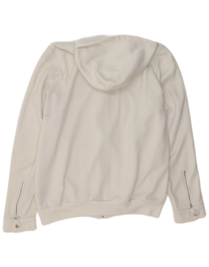 Felpa con cappuccio e zip da uomo Adidas XL poliestere bianco