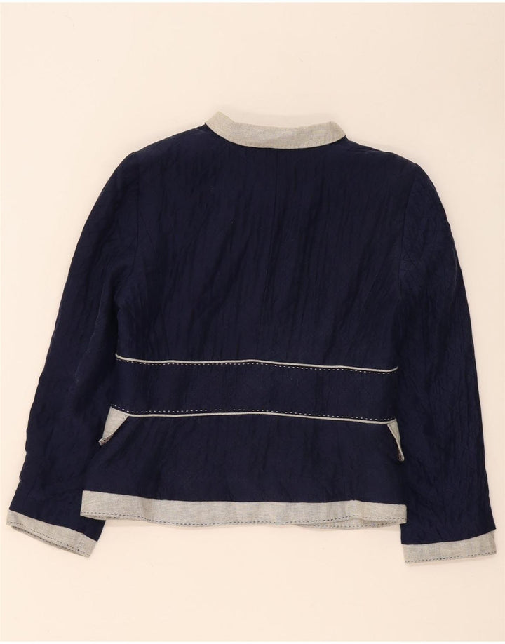 Giacca blazer a 3 bottoni da donna Zara UK 14 blocco colore blu navy medio